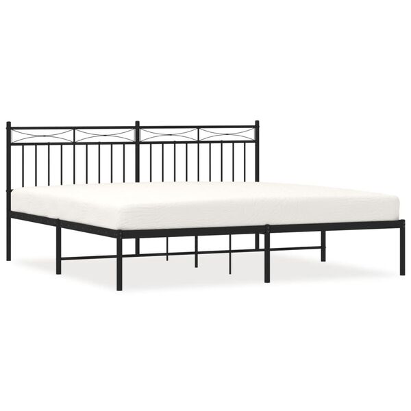 vidaXL Estrutura de cama com cabeceira 183x213 cm metal preto
