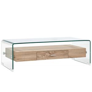 vidaXL Mesa de centro 98x45x31 cm vidro temperado transparente