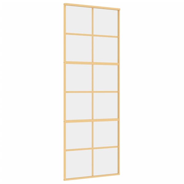 vidaXL Porta deslizante 76x205 cm vidro ESG/alumínio dourado