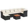 vidaXL 8 pcs conjunto sof&aacute;s de jardim com almofad&otilde;es vime PE preto