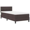 vidaXL Cama Box com fitas LED Marrom Escuro 90 x 200 cm tecido