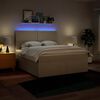 vidaXL Cama com molas/colch&atilde;o 180x200 cm tecido cor creme