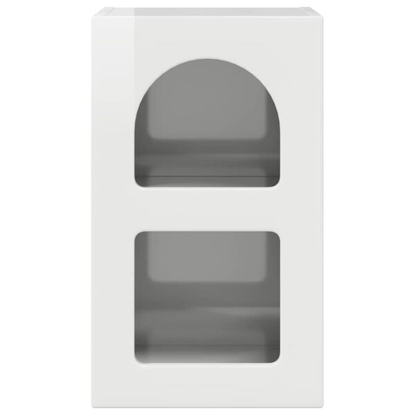 vidaXL Mesa-de-cabeceira Branco Brilhante 29,5 x 35 x 50 cm