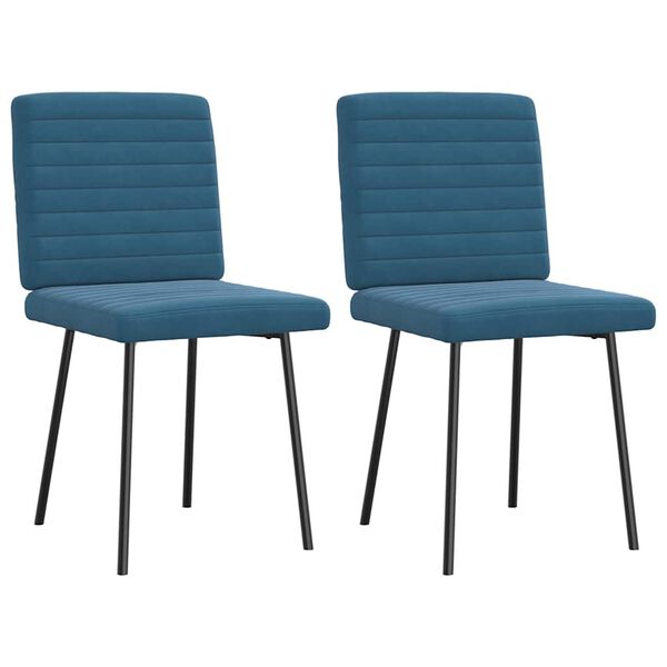 vidaXL Cadeiras de jantar 2 pcs veludo azul