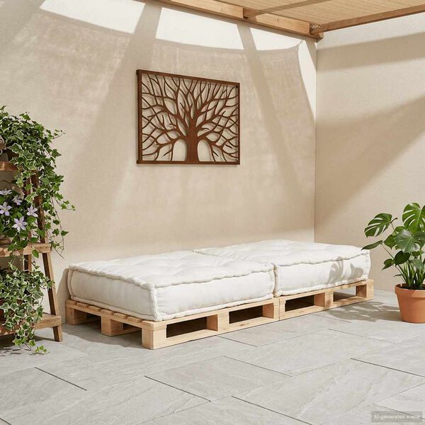 vidaXL Unidade de sof&aacute; modular 70x70x36 cm tecido creme