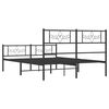 vidaXL Estrutura de cama com cabeceira e p&eacute;s 140x200 cm metal preto