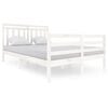 vidaXL Estrutura de cama 140x200 cm madeira maci&ccedil;a branco