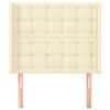 vidaXL Cabeceira cama c/ abas couro artificial 93x16x118/12 cm creme