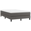 vidaXL Cama boxspring com colch&atilde;o 120x190 cm couro artificial cinzento