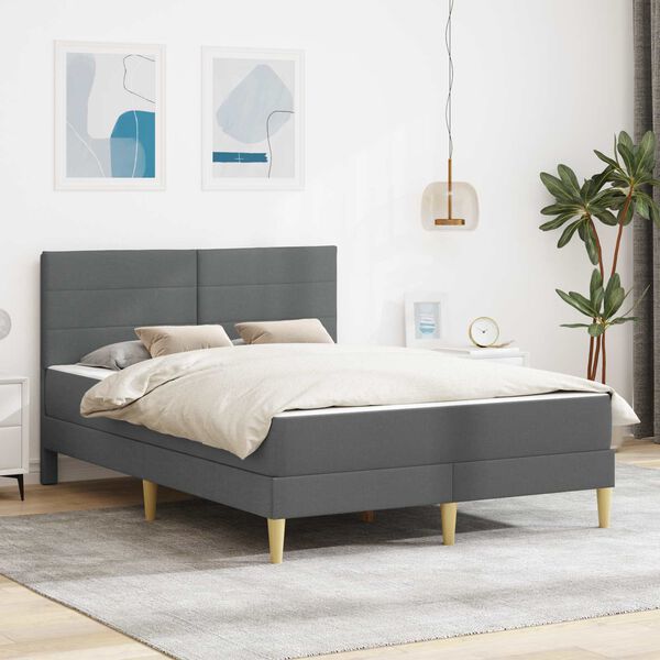 vidaXL Estrutura da Cama Cinza Escuro 120 x 200 cm Poli&eacute;ster