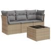 vidaXL 4 pcs conjunto de sof&aacute;s para jardim c/ almofad&otilde;es vime PE bege