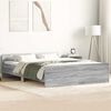 vidaXL Estrutura cama c/ cabeceira e apoio p&eacute;s 140x200 cm cinza sonoma