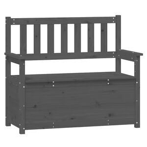 vidaXL Banco 112,5x51,5x96,5 cm madeira de pinho maci&ccedil;a cinzento