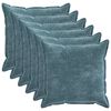 vidaXL Capa almofada 6 pcs HOUTEN Azul 55 x 55 cm Tecido Chenille