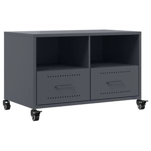 vidaXL M&oacute;vel de TV 68x39x43,5 cm a&ccedil;o antracite