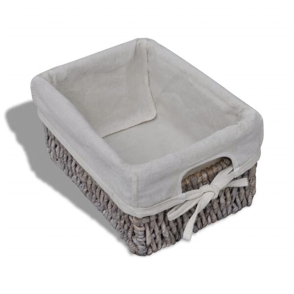 Estante de armazenamento de madeira com 3 cestos, castanho