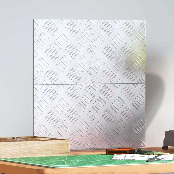 vidaXL Degrau Quadrado 4 pcs Prateado 20 x 20 cm Alum&iacute;nio