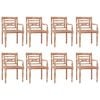 vidaXL Cadeiras Batavia 8 pcs madeira de teca maci&ccedil;a branco lavado