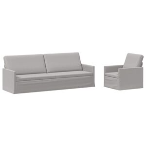 vidaXL Conjunto de Sof&aacute;s 2 pcs Cinza Nuvem Tecido