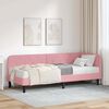 vidaXL Estrutura de Cama de Canto com colch&atilde;o Rosa 80 x 200 cm Veludo
