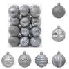 vidaXL Conjunto de Bolas de Natal 36 unid. Cinzento 6 cm Poliestireno