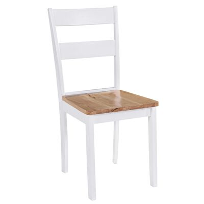 vidaXL Cadeiras de jantar 2 pcs madeira de seringueira maciça branco