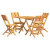 vidaXL 5 pcs conjunto de jantar p/ jardim madeira de teca maci&ccedil;a