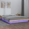 vidaXL Estrutura de cama com luzes LEDs 120x200 cm madeira maci&ccedil;a