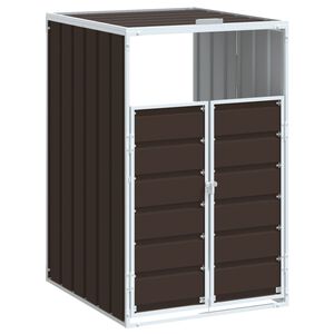vidaXL Abrigo para caixote do lixo 72x81x115 cm a&ccedil;o preto
