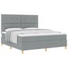 vidaXL Cama Box com cabeceira Cinzento-claro 180 x 200 cm tecido
