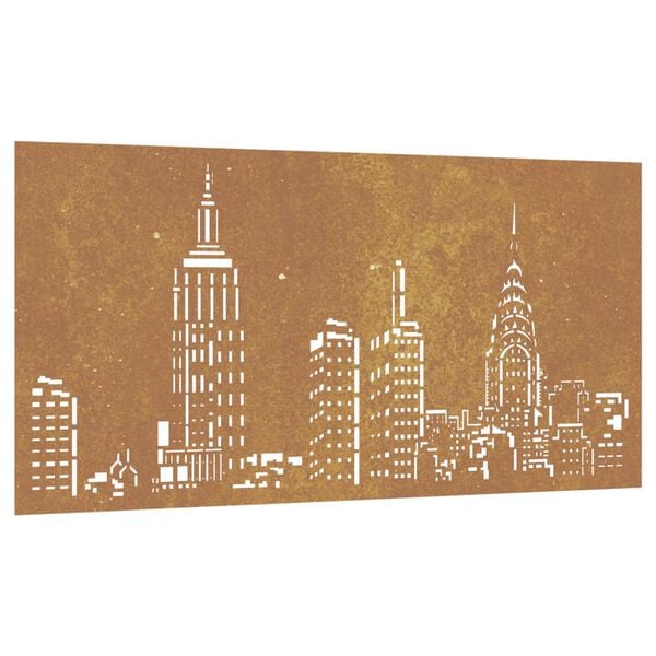 vidaXL Decora&ccedil;&atilde;o p/muro jardim 105x55cm a&ccedil;o corten design arranha-c&eacute;us