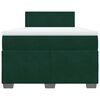 vidaXL Cama boxspring com colch&atilde;o 120x200 cm veludo verde-escuro