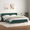 vidaXL Cama com molas/colch&otilde;es 180x210 cm veludo verde-escuro