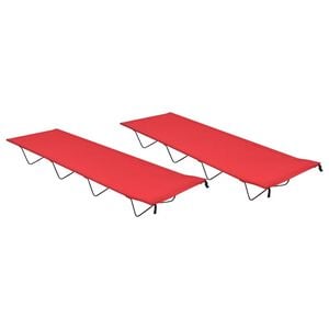 vidaXL Camas de campismo 2pcs 180x60x19cm tecido oxford e a&ccedil;o vermelho