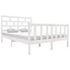 vidaXL Estrutura de cama king 150x200 cm pinho maci&ccedil;o branco