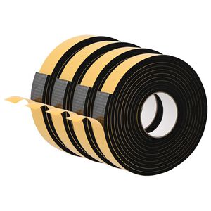 vidaXL Fita de espuma autoadesiva 4 unid. Preto 40mm x 5m Espuma CR