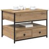 vidaXL Mesa de centro com gaveta Carvalho Artesanal 70 x 50 x 54.5 cm