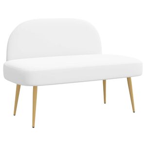 vidaXL Banco estofado com encosto Branco 110 x 60 x 76 cm