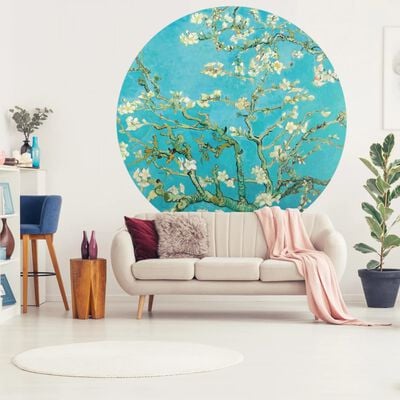 WallArt Papel de parede circular "Almond Blossom" 190 cm