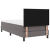 vidaXL Cama Box com colch&atilde;o Cinzeto 90 x 200 cm Couro sint&eacute;tico