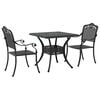 vidaXL Conjunto de Mesa de Jardim 3 unid. Preto Alum&iacute;nio Fundido