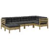vidaXL 6 pcs conjunto sof&aacute;s de jardim c/ almofad&otilde;es pinho impregnado