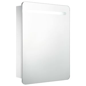 vidaXL Arm&aacute;rio espelhado para casa de banho com LED 60x11x80 cm