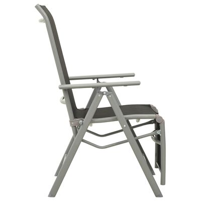 vidaXL Cadeira de jardim reclinável textilene e alumínio prateada