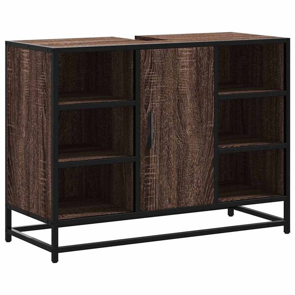 vidaXL Arm&aacute;rio lavat&oacute;rio WC 80x33x60cm deriv.madeira carvalho castanho