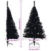 vidaXL &Aacute;rvore de Natal Artificial Pr&eacute;-iluminada Preto 150 cm PVC