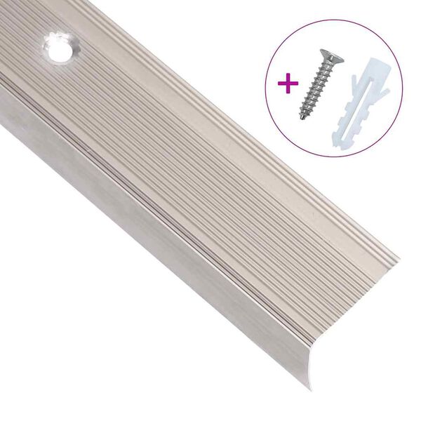 vidaXL Perfil p/ escada em forma de L 5 pcs alum&iacute;nio 90 cm champanhe