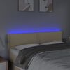 vidaXL Cabeceira de cama c/ luzes LED tecido 144x5x78/88 cm cor creme