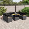 vidaXL 10 pcs conjunto sof&aacute;s de jardim c/ almofad&otilde;es vime PE preto