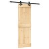 vidaXL Porta Deslizante Natural e Preto 70 x 210 cm